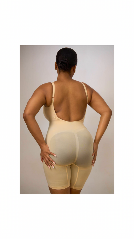 Backless Body Suit in Beige